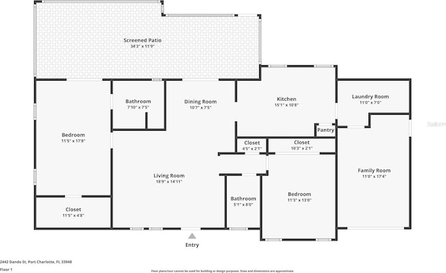 2442 Dando St, Port Charlotte, FL 33948 - view of floor plan / room layout