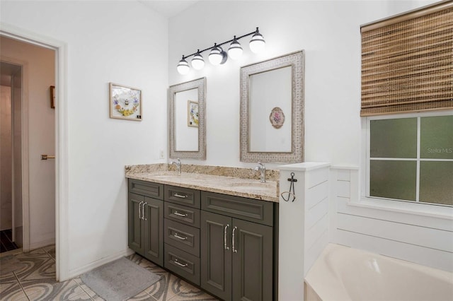 828 E Savoy St, Lecanto, FL 34461 - full bathroom featuring double vanity, a bath, and tile patterned floors