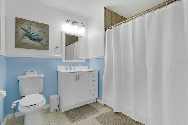 4233 Oak Ln, Saint Augustine, FL 32086 - full bath with tile patterned flooring, vanity, and a shower with curtain