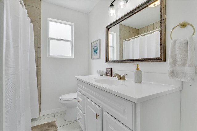 4233 Oak Ln, Saint Augustine, FL 32086 - full bath featuring vanity, tile patterned flooring, and curtained shower
