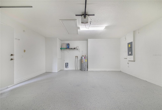 161 Oak Crossing Blvd, Auburndale, FL 33823 - garage featuring electric water heater, electric panel, and a garage door opener
