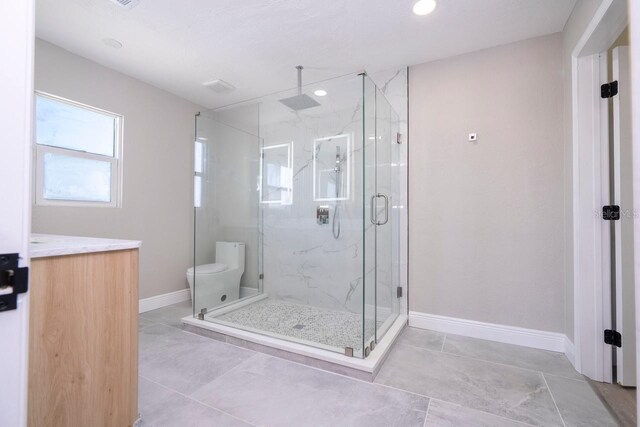 809 59th Ave, Saint Petersburg, FL 33706 - full bathroom with a marble finish shower, recessed lighting, and vanity
