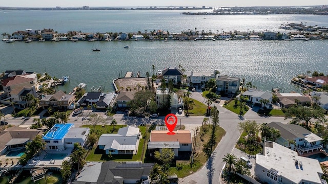 809 59th Ave, Saint Petersburg, FL 33706 - aerial perspective of suburban area featuring a large body of water