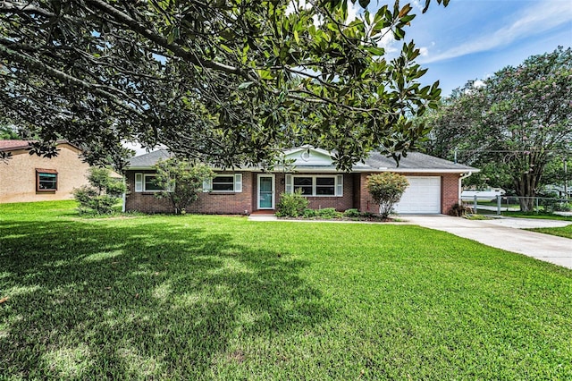 607 Spring Blossom Ct, Brandon, FL 33511 - ranch-style home with concrete driveway, brick siding, and a garage