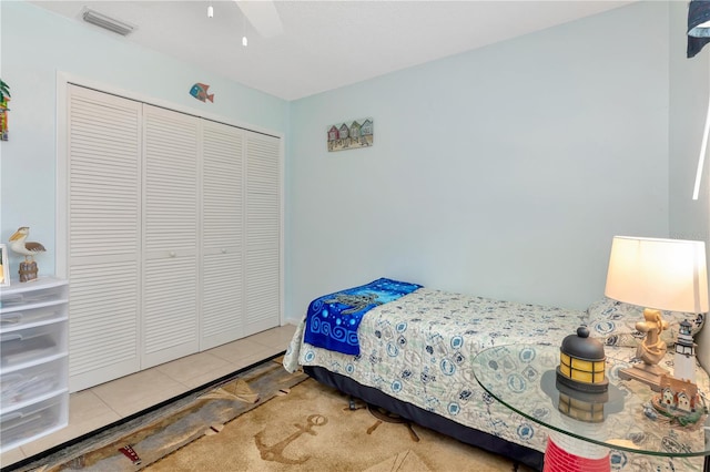 5319 Cordova Way S, Saint Petersburg, FL 33712 - bedroom with a closet and tile patterned flooring