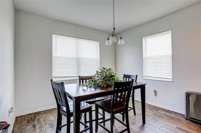 10146 Tuscan Sun Ave, Riverview, FL 33578 - dining room featuring a chandelier, plenty of natural light, and wood finished floors