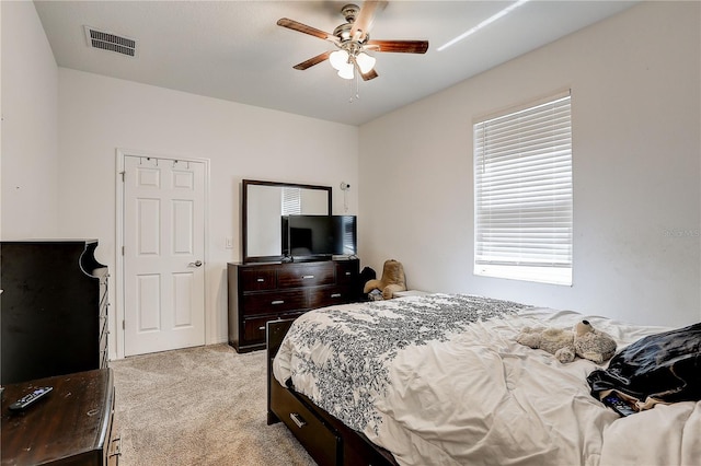 10146 Tuscan Sun Ave, Riverview, FL 33578 - bedroom with light carpet and a ceiling fan