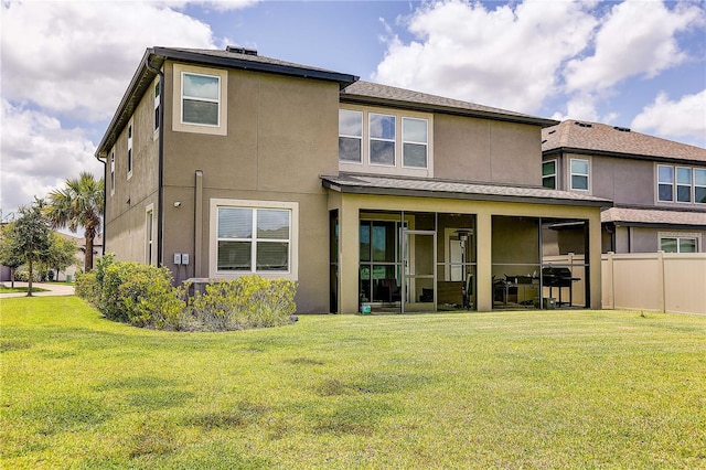 10146 Tuscan Sun Ave, Riverview, FL 33578 - back of property with a sunroom and stucco siding