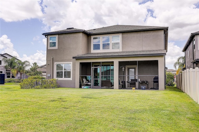 10146 Tuscan Sun Ave, Riverview, FL 33578 - back of property with stucco siding and a sunroom