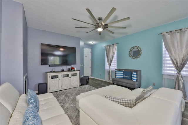 6314 Magnolia Trails Ln, Gibsonton, FL 33534 - living room with wood finished floors and ceiling fan