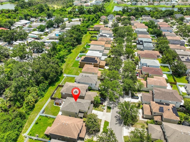 6314 Magnolia Trails Ln, Gibsonton, FL 33534 - aerial perspective of suburban area featuring a nearby body of water