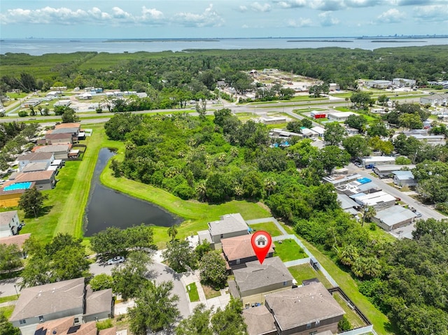 6314 Magnolia Trails Ln, Gibsonton, FL 33534 - aerial perspective of suburban area featuring a large body of water