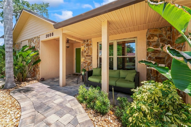 1008 Mallow Way, Brandon, FL 33510 - view of patio / terrace featuring an outdoor living space