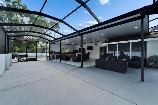18852 Tracer Dr, Lutz, FL 33549 - view of patio / terrace with an outdoor hangout area and a lanai