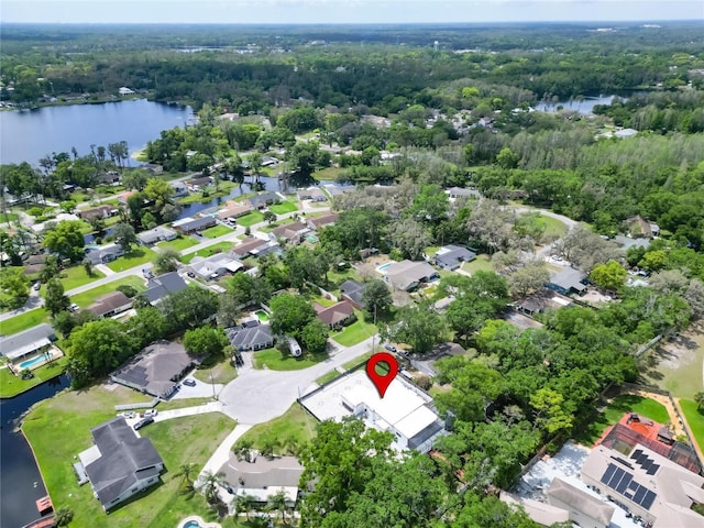 18852 Tracer Dr, Lutz, FL 33549 - aerial view of property's location featuring a large body of water and nearby suburban area