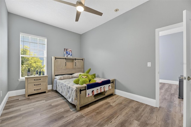 5720 Tortoise Pl, Apollo Beach, FL 33572 - bedroom featuring wood finished floors and a ceiling fan