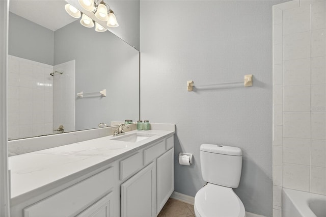 5720 Tortoise Pl, Apollo Beach, FL 33572 - full bathroom with vanity, shower / tub combination, and tile patterned floors