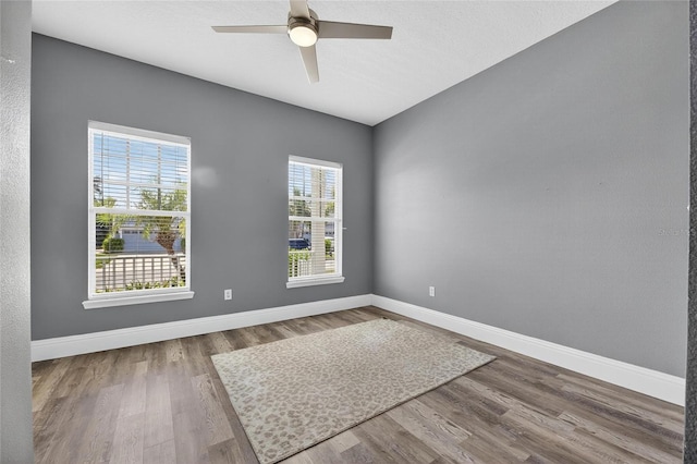 5720 Tortoise Pl, Apollo Beach, FL 33572 - unfurnished room with wood finished floors and ceiling fan