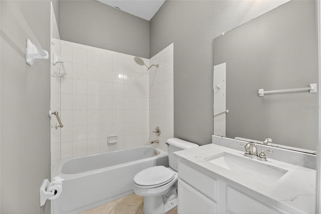 5720 Tortoise Pl, Apollo Beach, FL 33572 - full bathroom featuring  shower combination, vanity, and tile patterned floors