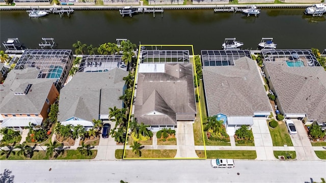 5720 Tortoise Pl, Apollo Beach, FL 33572 - aerial perspective of suburban area with a large body of water