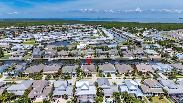 5720 Tortoise Pl, Apollo Beach, FL 33572 - aerial view of property and surrounding area featuring nearby suburban area and a large body of water