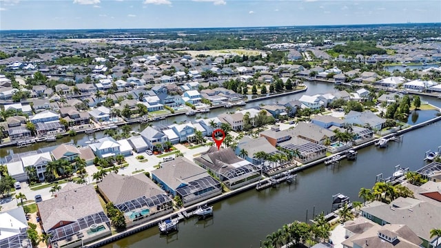 5720 Tortoise Pl, Apollo Beach, FL 33572 - aerial view of residential area featuring a nearby body of water
