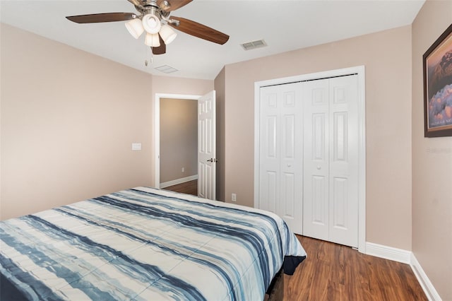 1395 Alston Bay Blvd, Apopka, FL 32703 - bedroom with wood finished floors, a closet, and ceiling fan