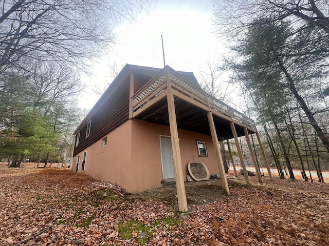 123 Rocky Rd, Lackawaxen, PA 18435 - view of property exterior featuring a deck