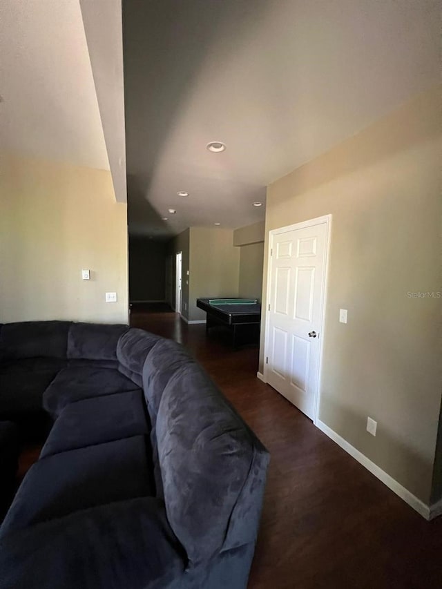 123 Rocky Rd, Lackawaxen, PA 18435 - living room featuring pool table, recessed lighting, and wood finished floors