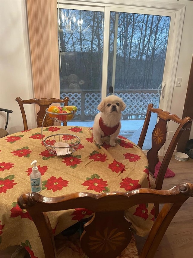 123 Rocky Rd, Lackawaxen, PA 18435 - dining space featuring wood finished floors