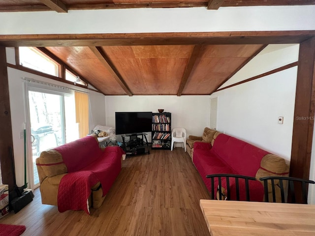 123 Rocky Rd, Lackawaxen, PA 18435 - living room featuring wood finished floors and wooden ceiling