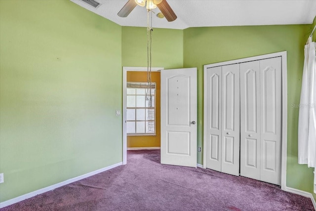 1462 Lake Shore Ranch Dr, Seffner, FL 33584 - unfurnished bedroom with carpet flooring, a closet, a ceiling fan, and high vaulted ceiling