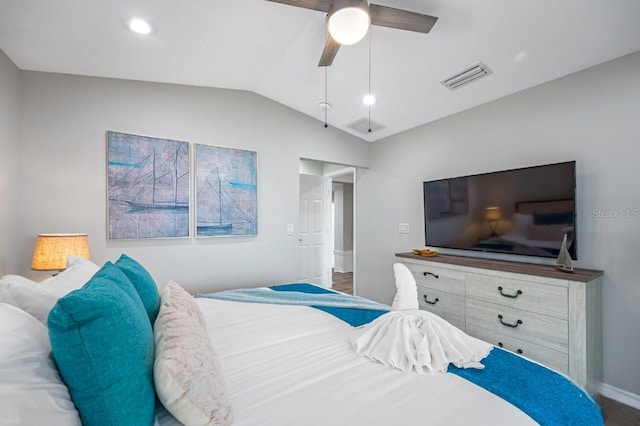 4545 Harbor Hills Dr, Largo, FL 33770 - bedroom with lofted ceiling and a ceiling fan