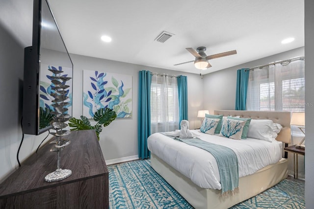 4545 Harbor Hills Dr, Largo, FL 33770 - bedroom with multiple windows, recessed lighting, and a ceiling fan