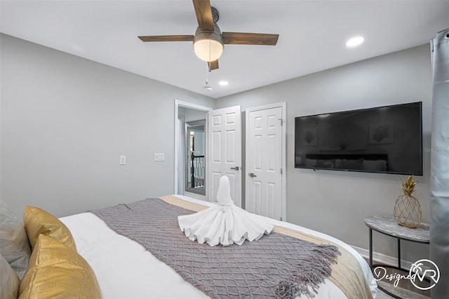 4545 Harbor Hills Dr, Largo, FL 33770 - bedroom with recessed lighting and ceiling fan