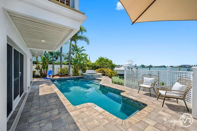 4545 Harbor Hills Dr, Largo, FL 33770 - view of pool featuring a pool with connected hot tub and a patio area