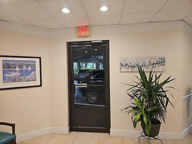 3076 Eastland Blvd Unit 210, Clearwater, FL 33761 - entryway with light tile patterned flooring, a drop ceiling, and recessed lighting