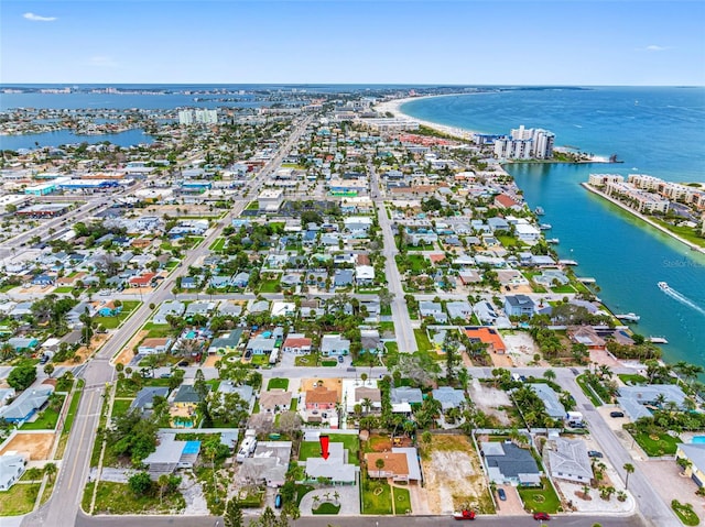 540 80th Ave, St Pete Beach, FL 33706 - aerial view of property and surrounding area featuring a nearby body of water