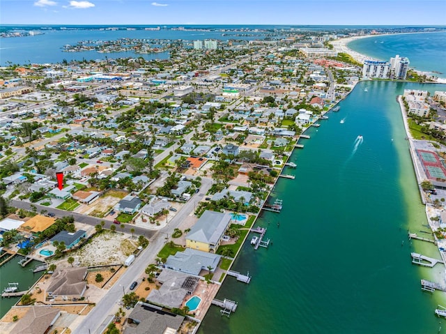 540 80th Ave, St Pete Beach, FL 33706 - aerial overview of property's location featuring a nearby body of water and nearby suburban area