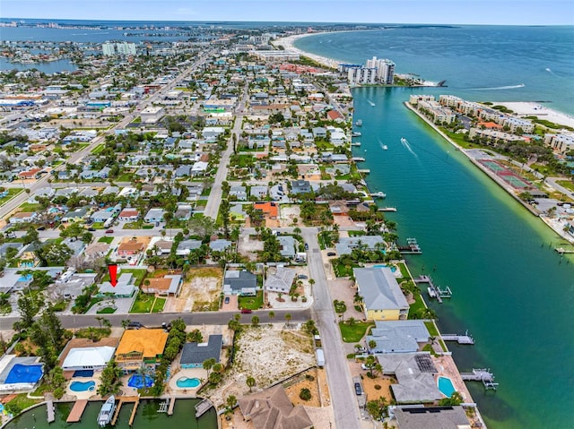 540 80th Ave, St Pete Beach, FL 33706 - aerial view of property and surrounding area with a large body of water