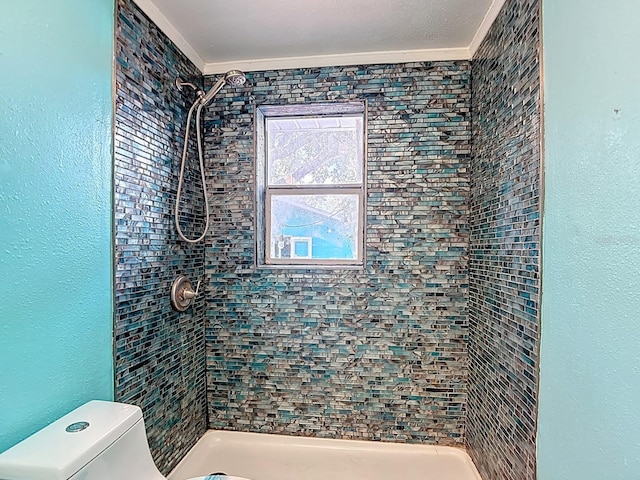 6428 Old Main St, New Port Richey, FL 34653 - full bathroom featuring a tile shower and crown molding