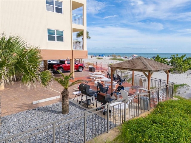13000 Gulf Blvd Unit 309, Madeira Beach, FL 33708 - water view with a gazebo and local beach