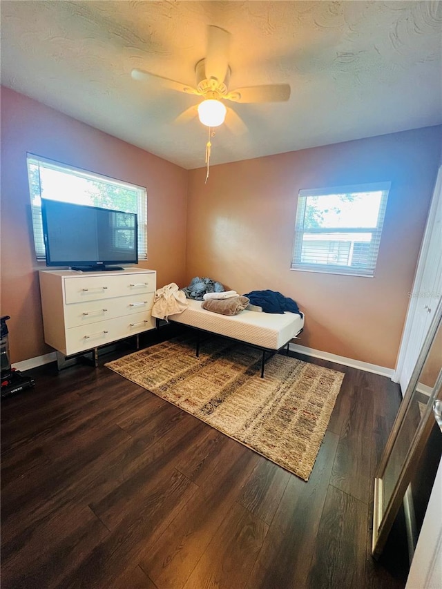 6316 Alaska Ave, New Port Richey, FL 34653 - bedroom featuring multiple windows, wood finished floors, and a ceiling fan