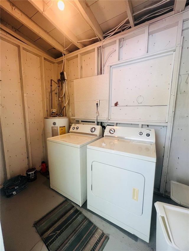 6316 Alaska Ave, New Port Richey, FL 34653 - laundry room featuring electric water heater and independent washer and dryer