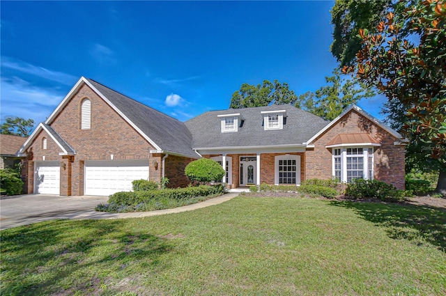 3012 Colonial Ridge Dr, Brandon, FL 33511 - view of front facade with brick siding, a front lawn, concrete driveway, and a shingled roof