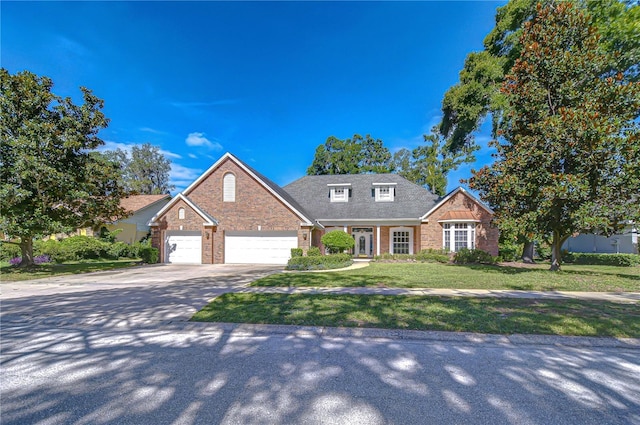 3012 Colonial Ridge Dr, Brandon, FL 33511 - view of front of home featuring brick siding, a front yard, a garage, and concrete driveway