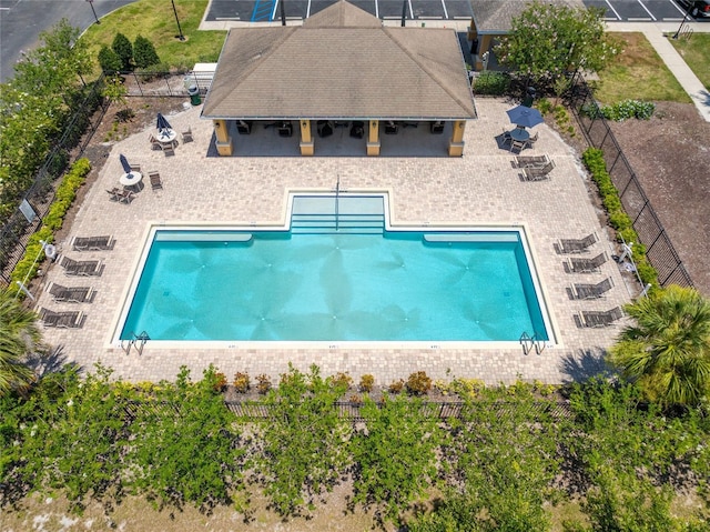 8814 Red Beechwood Ct, Riverview, FL 33578 - aerial view of property and surrounding area featuring a pool area