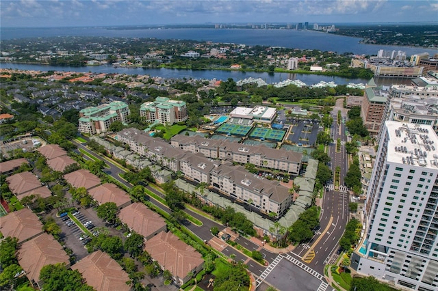 501 Knights Run Ave Unit 1317, Tampa, FL 33602 - aerial view of property and surrounding area featuring a large body of water and nearby urban area