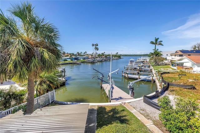 17601 Sterling Ter, Redington Shores, FL 33708 - dock featuring a water view and boat lift