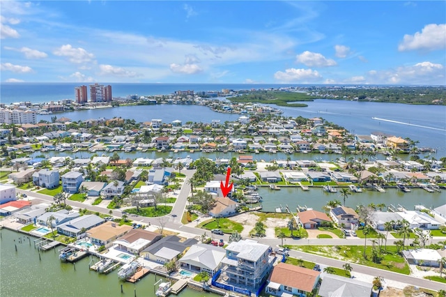 17601 Sterling Ter, Redington Shores, FL 33708 - aerial view of residential area with a large body of water